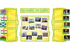 No pains no gains стенд 194х96см 6 карманов